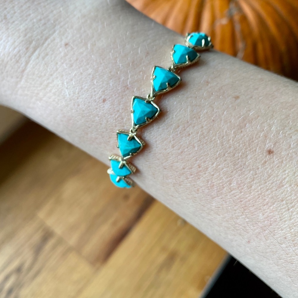 Kendra Scott turquoise and gold link bracelet